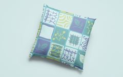 Abstract Leaves Pattern Green BG Seamless on Throw Pillow