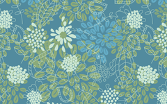 Assorted Leaves Pattern Teal BG Seamless