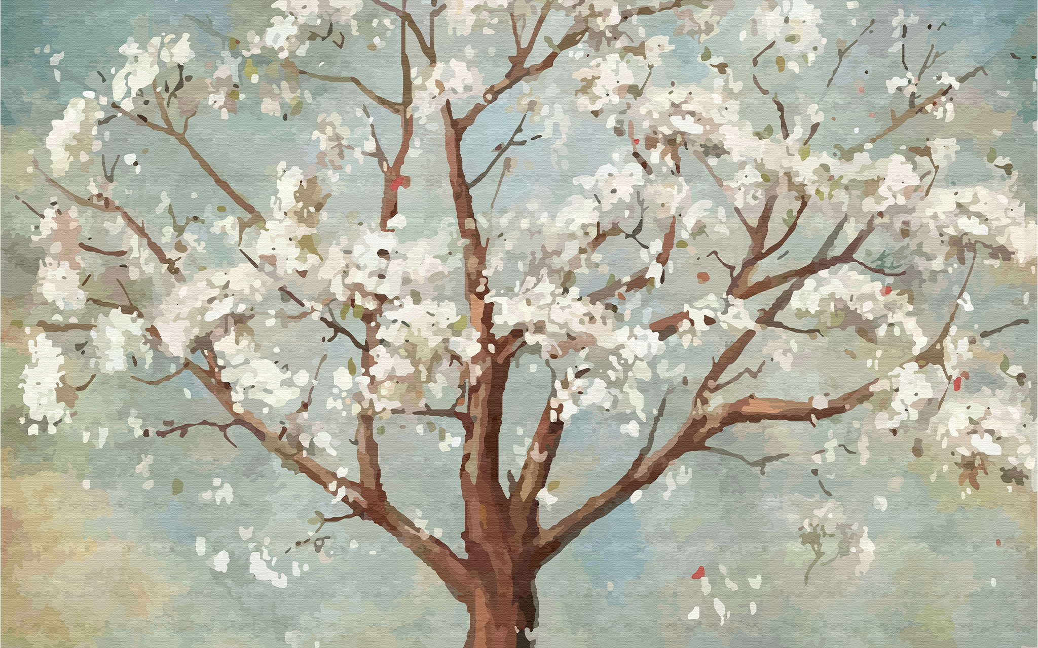 The Painted White Flower Tree