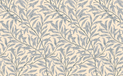 Continuous Gray Leaves Pattern Cream BG Seamless