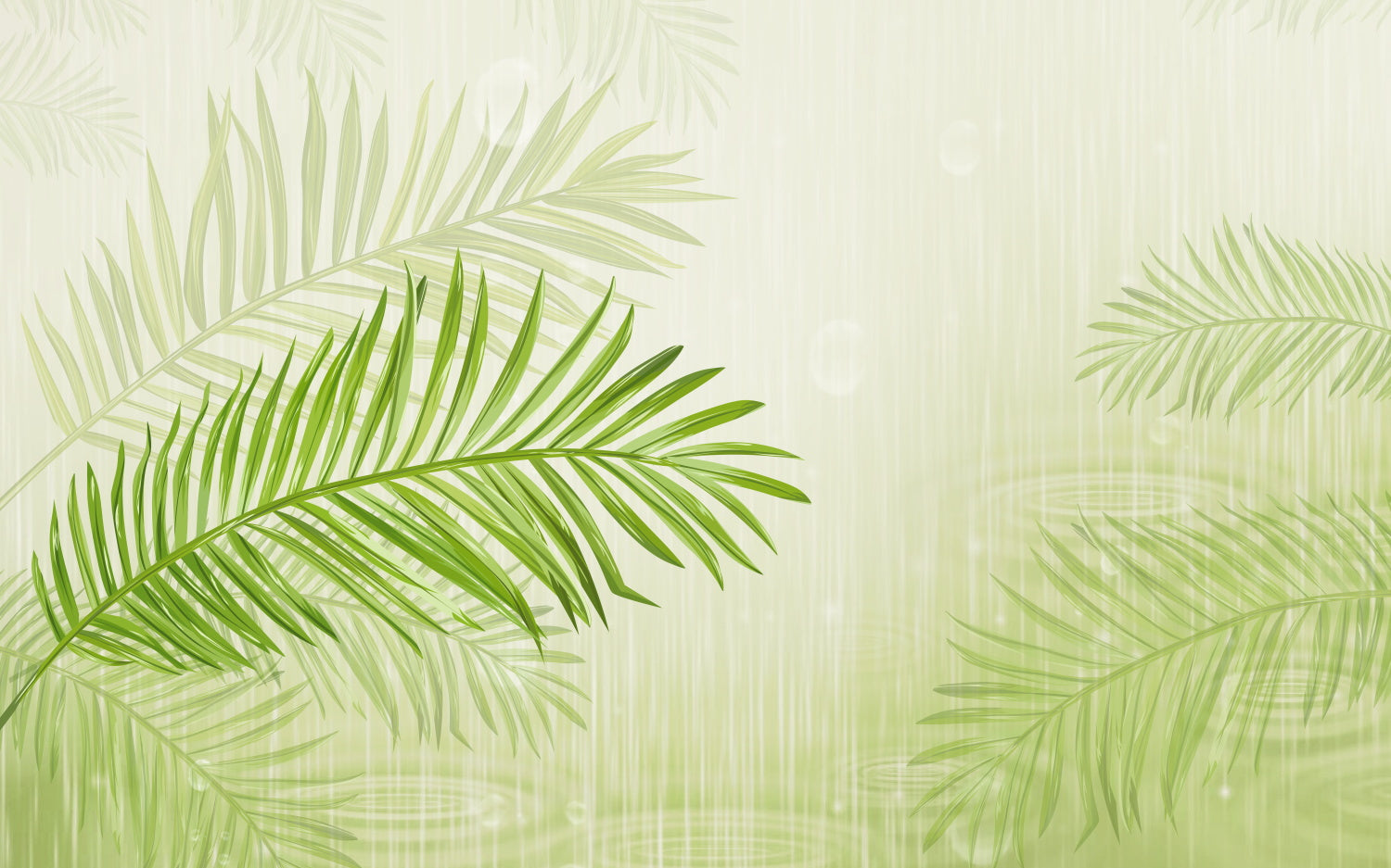 Tropical Palm Leaves on Window Roman Shade