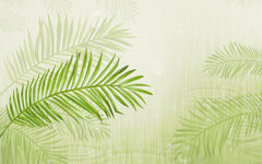 Tropical Palm Leaves on Window Roman Shade