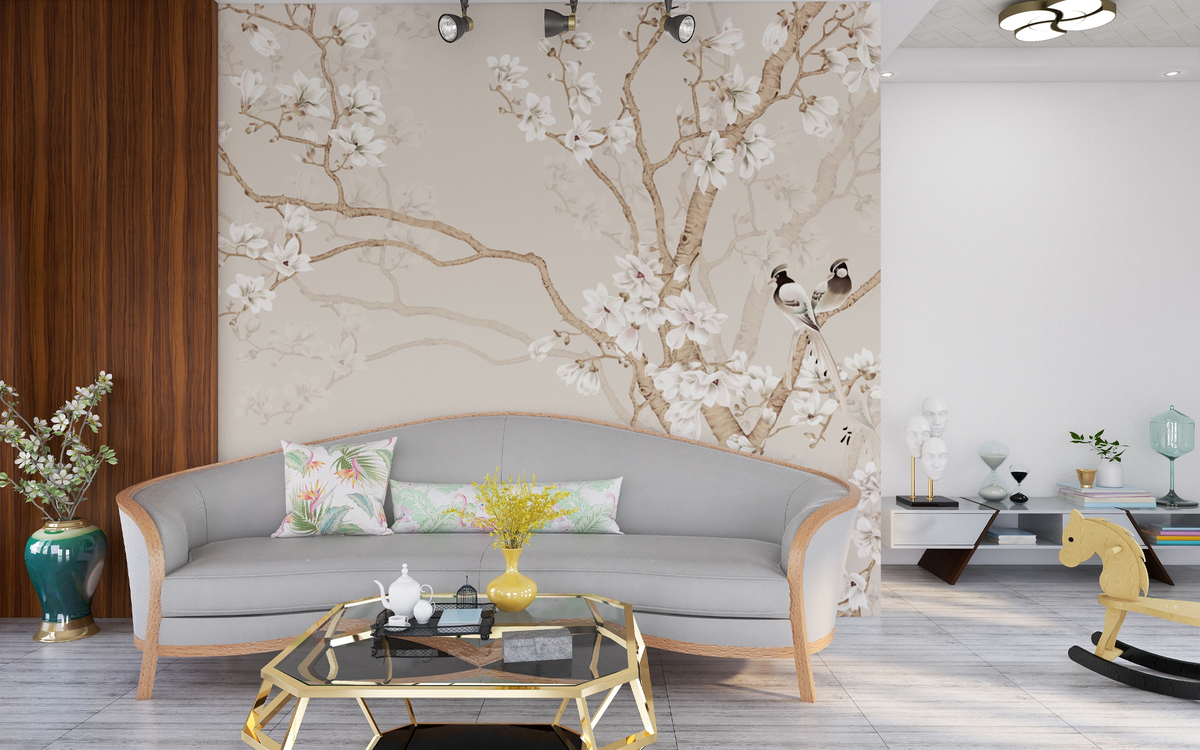 Elegant Flowers and Birds Chinoiserie