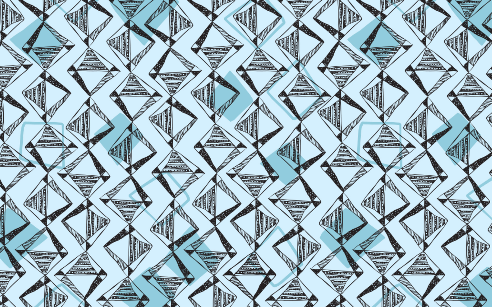 Diamond Shape Pattern Sky Blue BG Seamless on Roman Shades