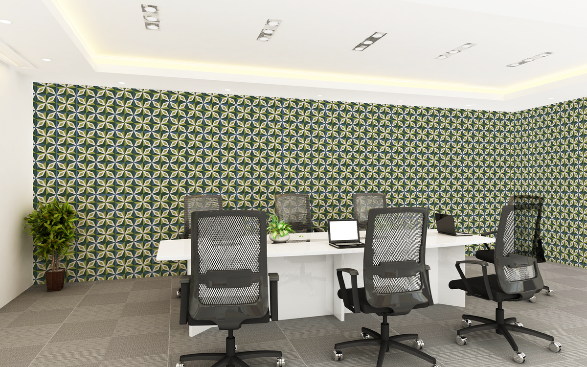 Geo Polygon Green BG Seamless