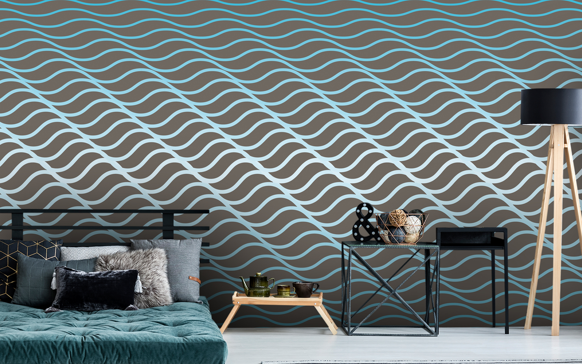Gradient Waves Pattern Gray BG Seamless