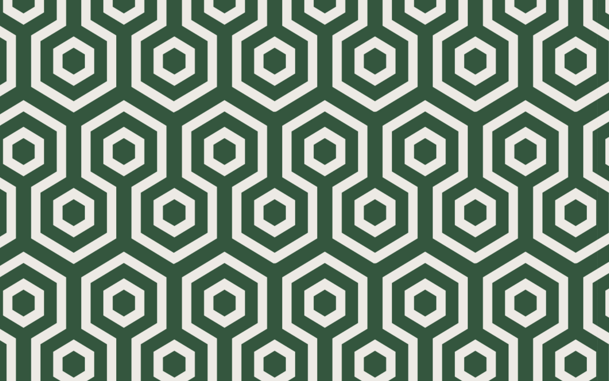 Green Hexagonal Pattern White BG Seamless