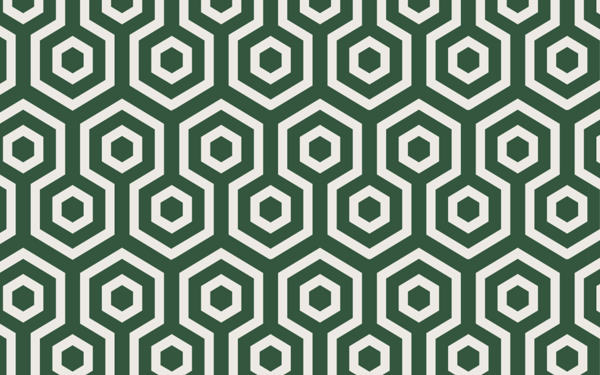 Green Hexagonal Pattern White BG Seamless