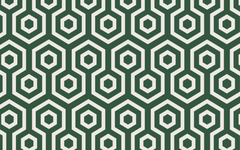 Green Hexagonal Pattern White BG Seamless