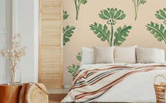 Green Plant Pattern Cream BG Seamless