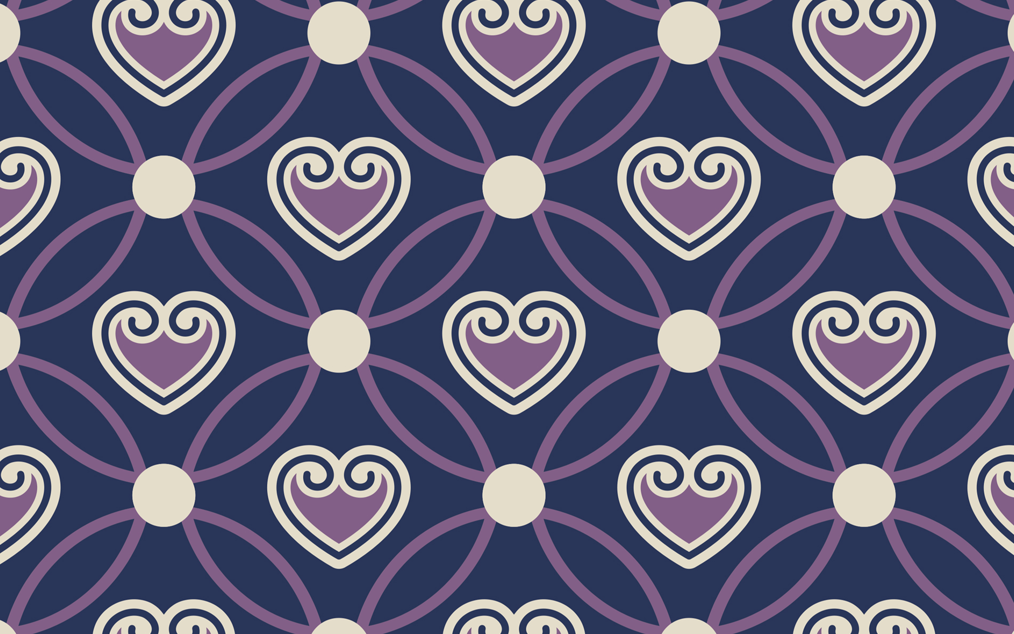 Heart Patterns Blue BG Seamless