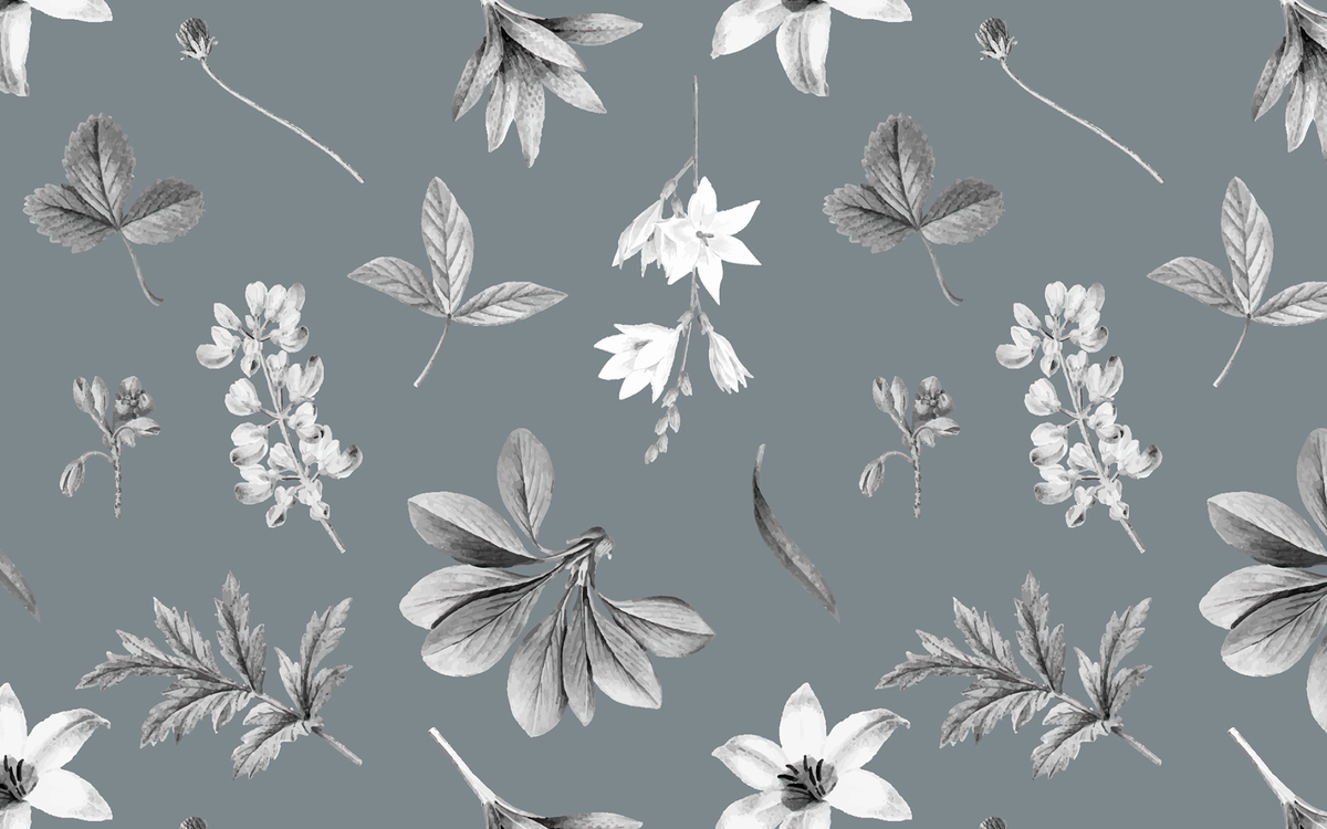 Monotone Gray Plants Gray BG Seamless