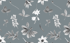 Monotone Gray Plants Gray BG Seamless