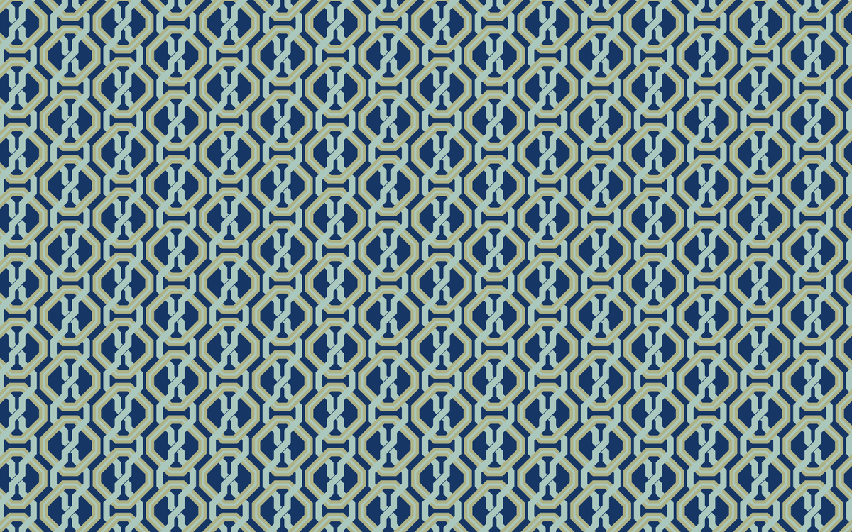 Octagonal Chainlink Pattern Blue BG Seamless