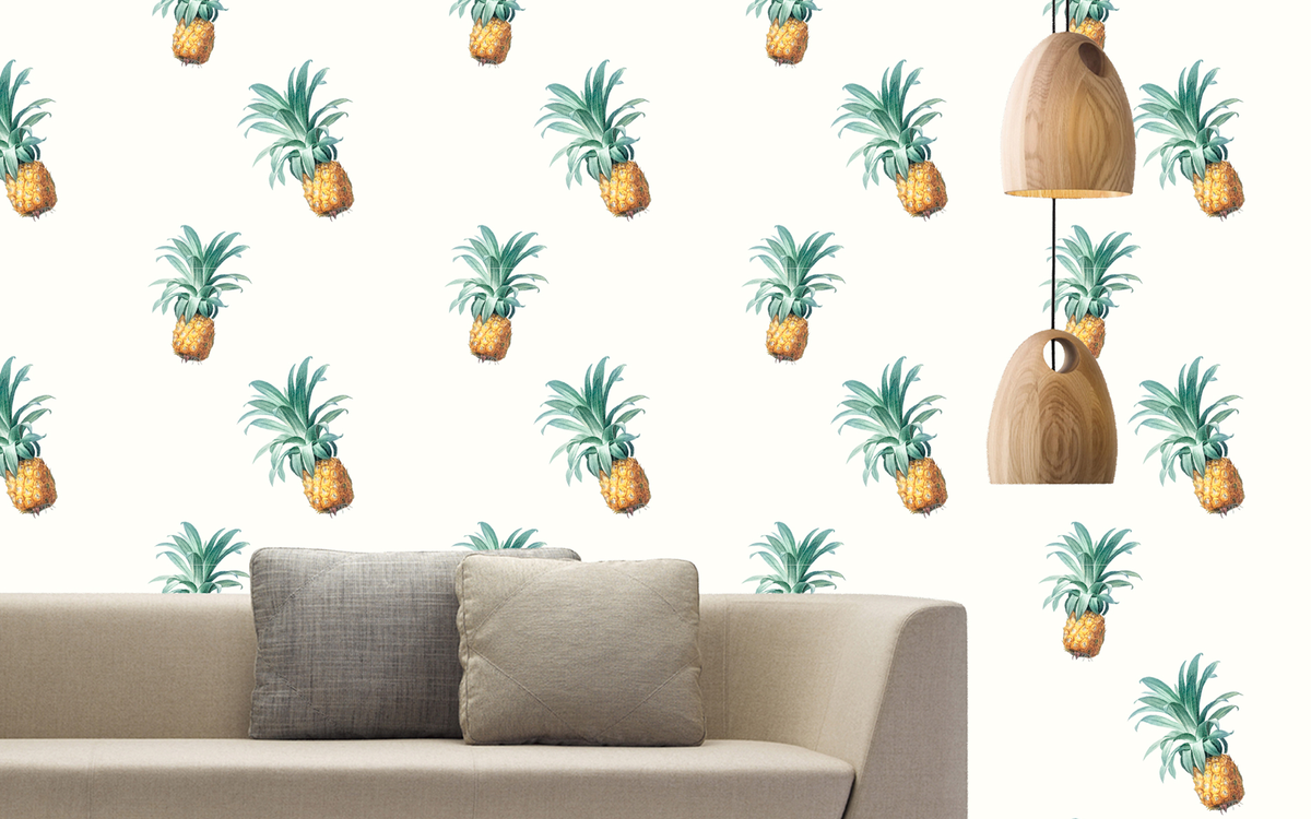 Pineapple Pattern Off-White BG Seamless