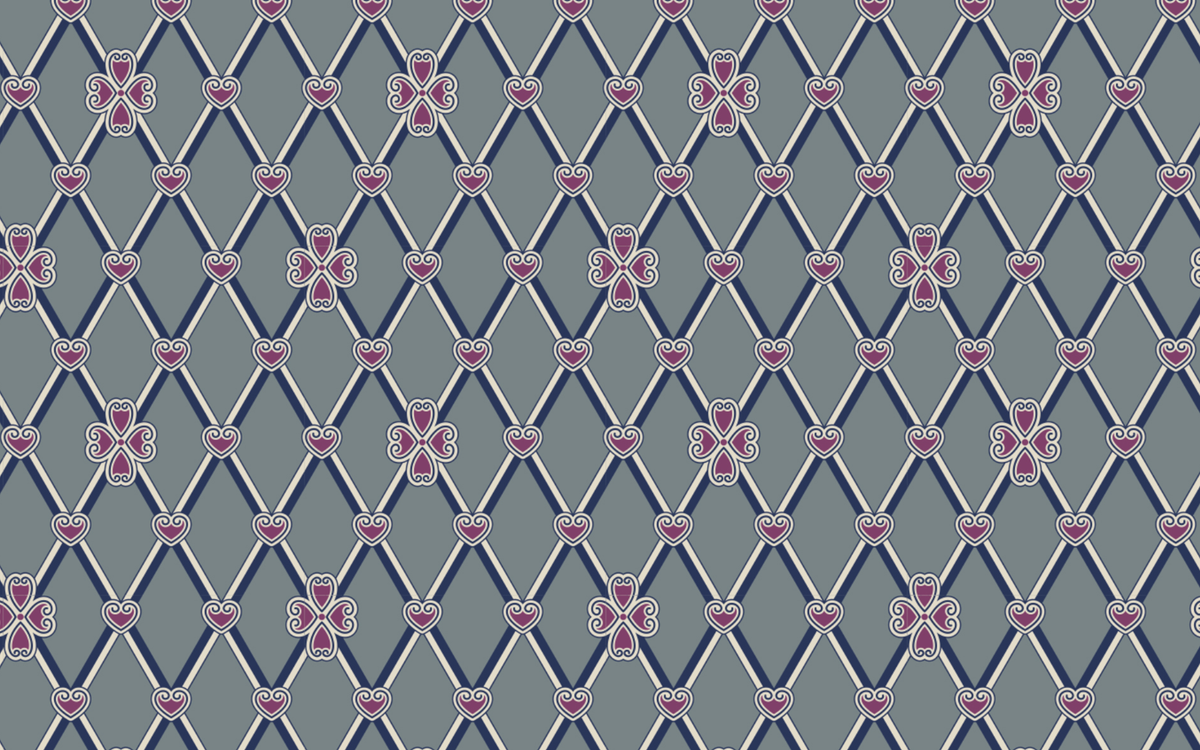 Purple Heart Pattern Gray BG Seamless