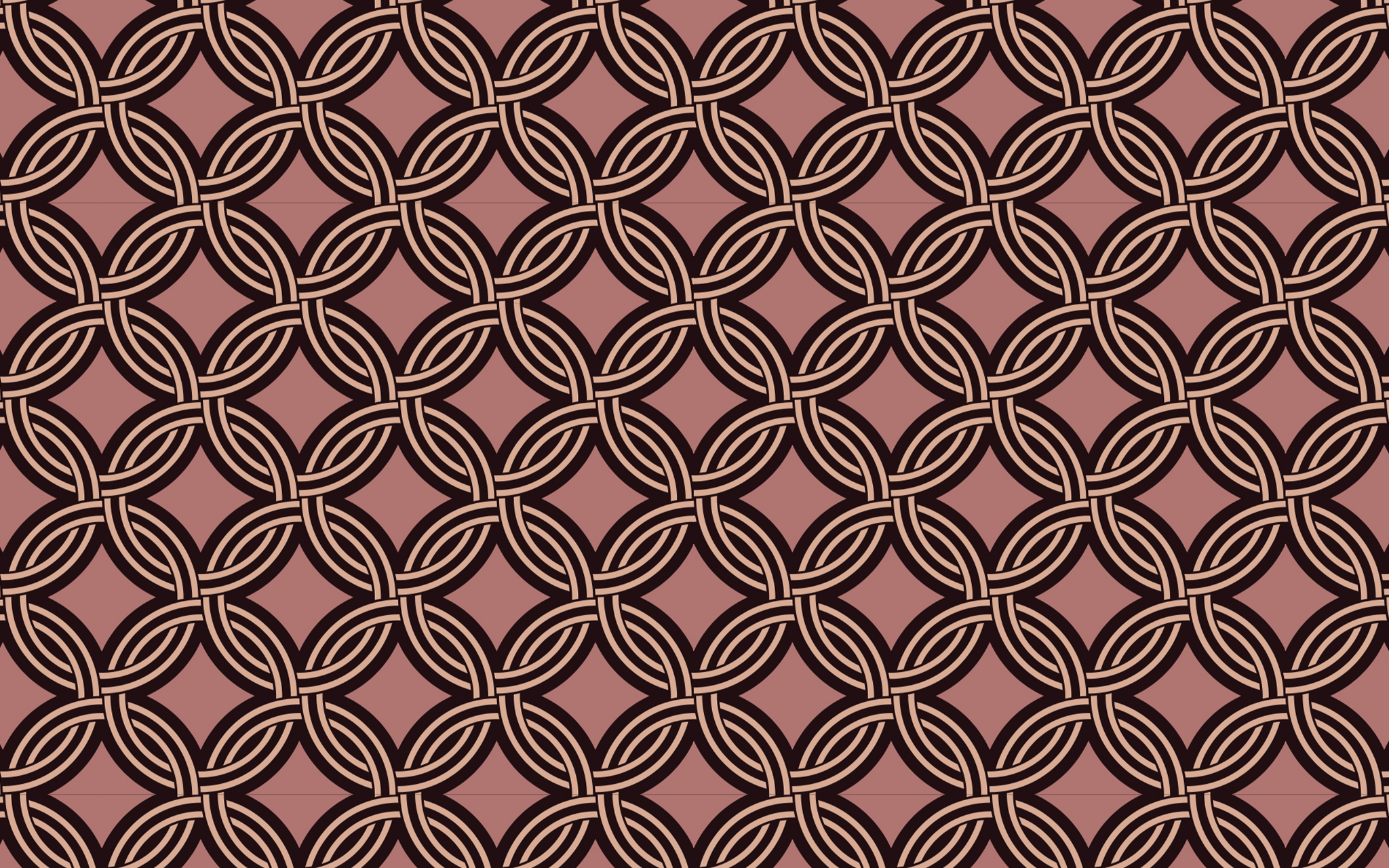 Round Chain Link Pattern Rose Pink BG Seamless