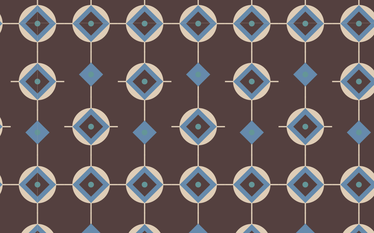 Square Inside Circles Pattern Brown BG Seamless