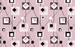 Squares and Circles Pattern Pink BG Seamless