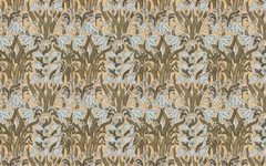 White Leaves Mustard BG Seamless