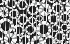 White Ring Patterns Black BG Seamless