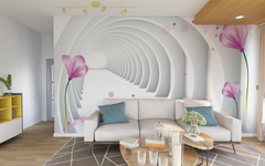 3D Tunnel with Flowers