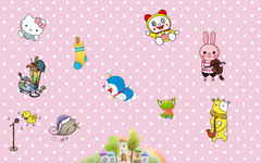 Cute Pink Dotted Doraemon Wallpaper