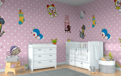 Cute Pink Dotted Doraemon Wallpaper